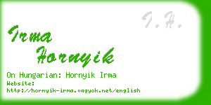 irma hornyik business card